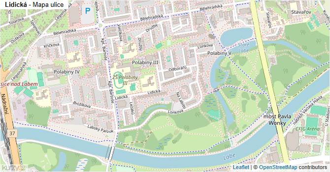 Lidická - mapa ulice