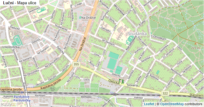 Luční - mapa ulice
