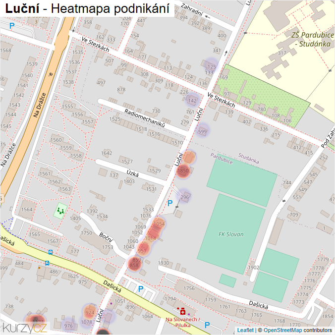 Mapa Luční - Firmy v ulici.