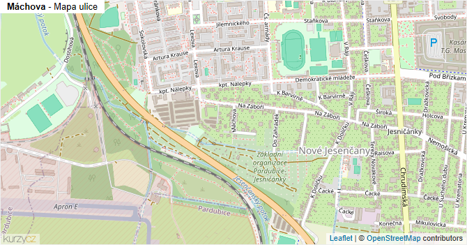 Máchova - mapa ulice