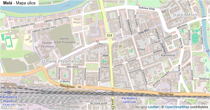 Malá - mapa ulice