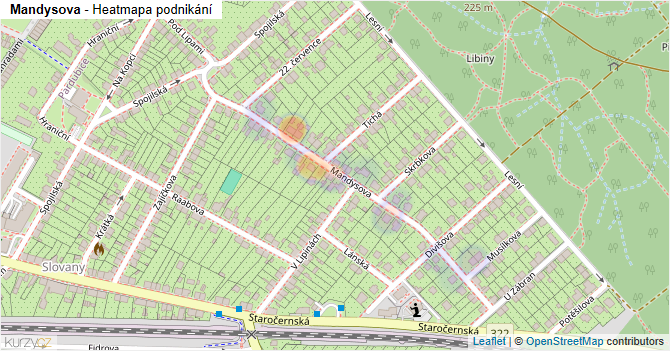 Mandysova - mapa podnikání