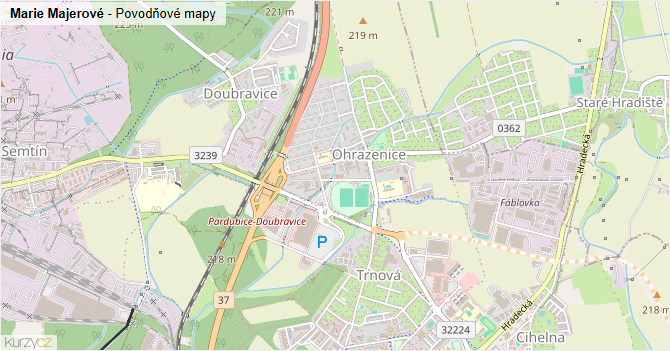 Marie Majerové - záplavové mapy stoleté vody