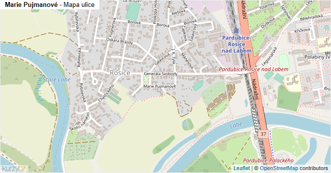 Marie Pujmanové - mapa ulice