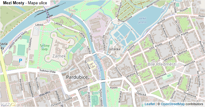 Mezi Mosty - mapa ulice