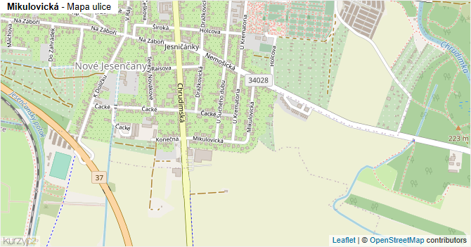 Mikulovická - mapa ulice