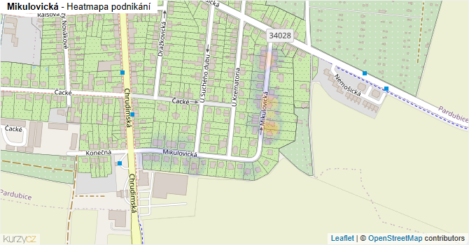 Mikulovická - mapa podnikání