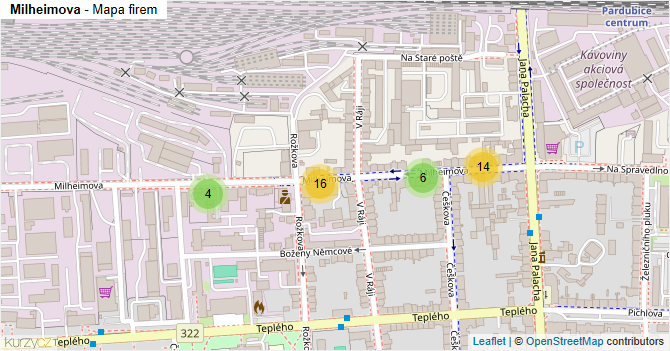 Milheimova - mapa firem