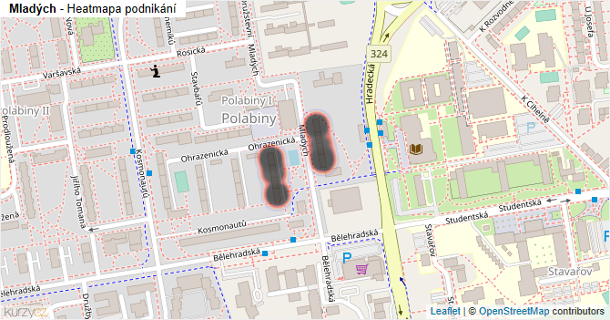 Mladých - mapa podnikání