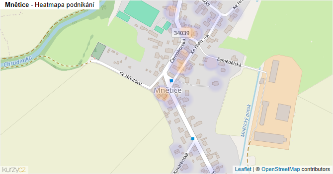Mnětice - mapa podnikání