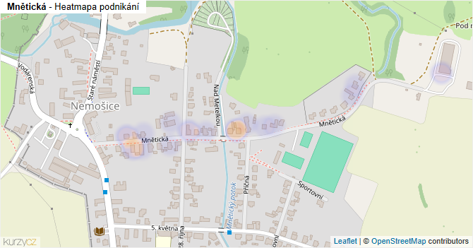 Mnětická - mapa podnikání