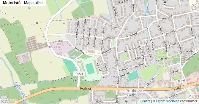 Motoristů - mapa ulice