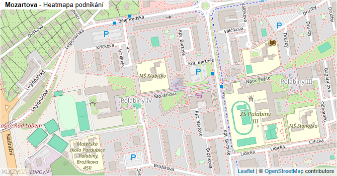 Mozartova - mapa podnikání