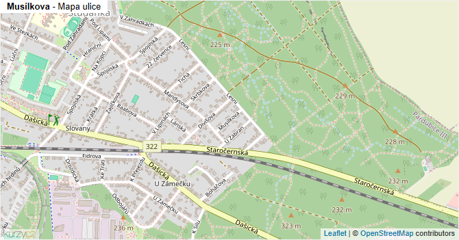 Musílkova - mapa ulice