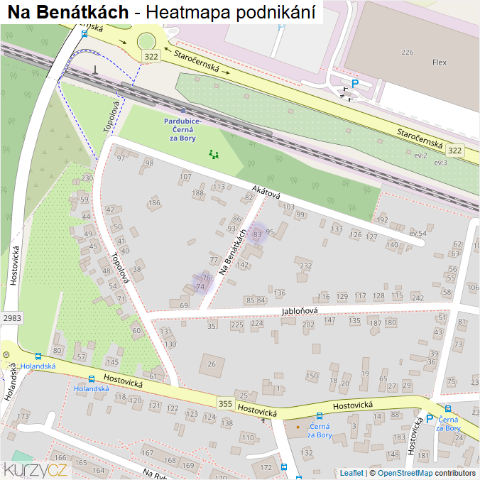 Mapa Na Benátkách - Firmy v ulici.