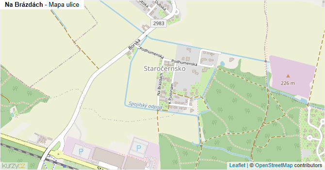 Na Brázdách - mapa ulice