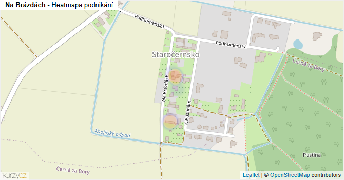 Na Brázdách - mapa podnikání