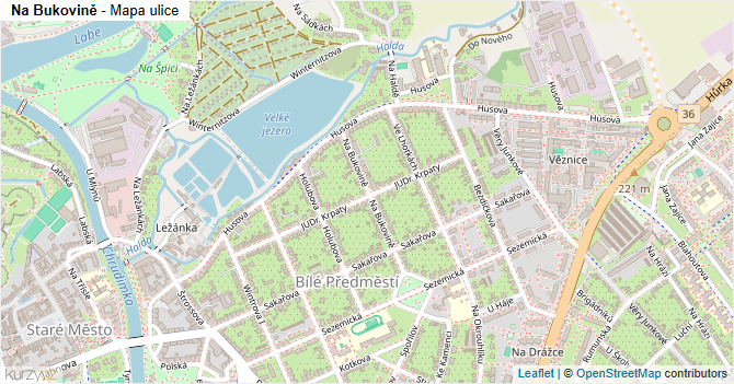 Na Bukovině - mapa ulice