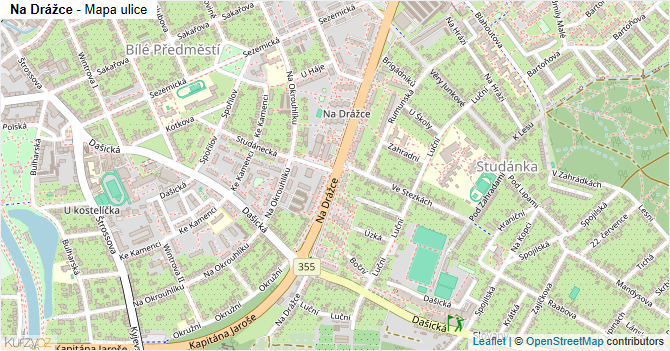 Na Drážce - mapa ulice