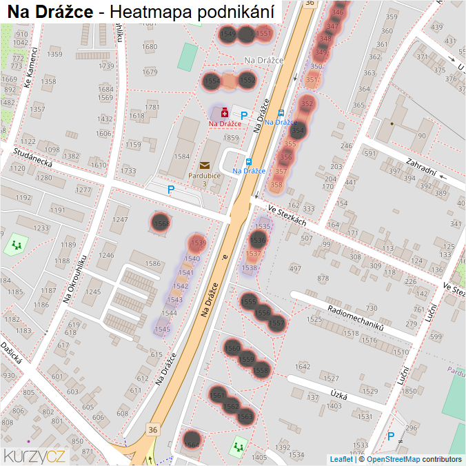 Mapa Na Drážce - Firmy v ulici.