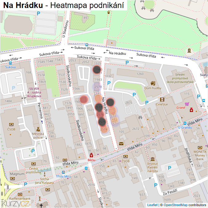 Mapa Na Hrádku - Firmy v ulici.