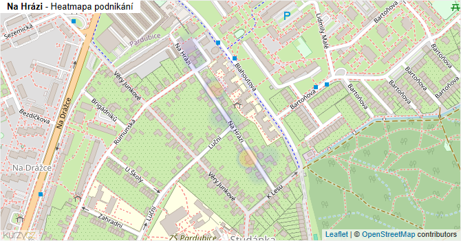 Na Hrázi - mapa podnikání