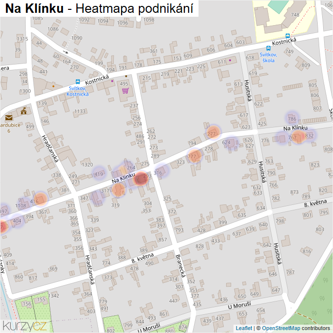 Mapa Na Klínku - Firmy v ulici.