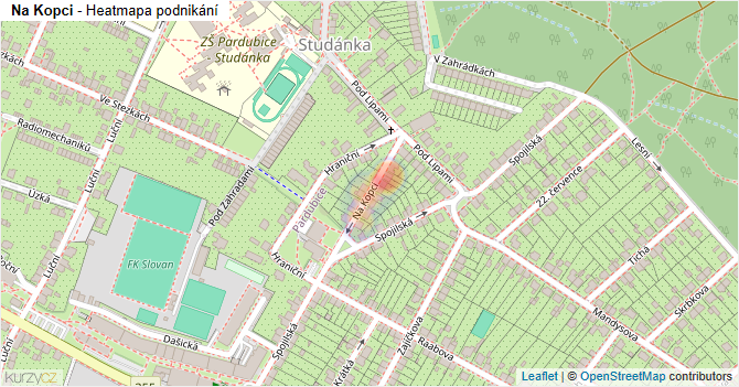 Na Kopci - mapa podnikání