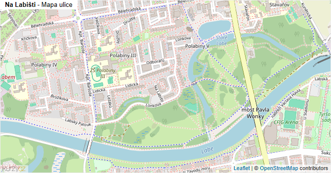 Na Labišti - mapa ulice