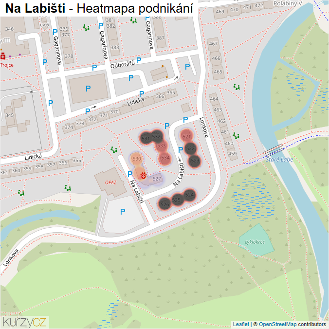 Mapa Na Labišti - Firmy v ulici.