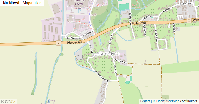 Na Návsi - mapa ulice