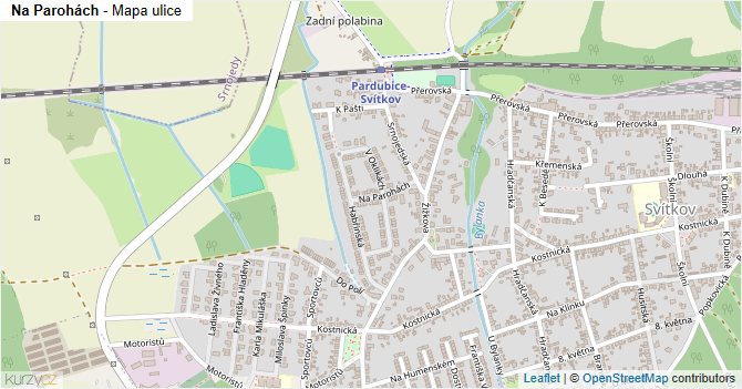 Na Parohách - mapa ulice
