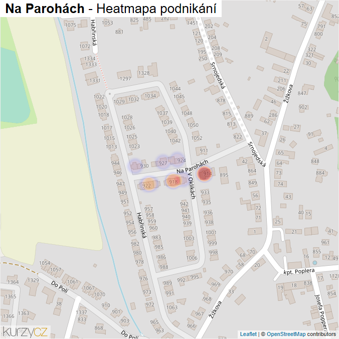 Mapa Na Parohách - Firmy v ulici.