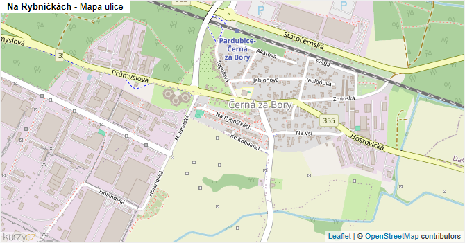 Na Rybníčkách - mapa ulice