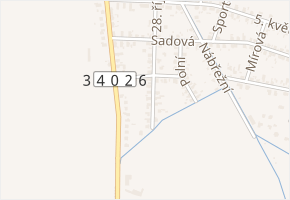 Na Rybníku v obci Pardubice - mapa ulice