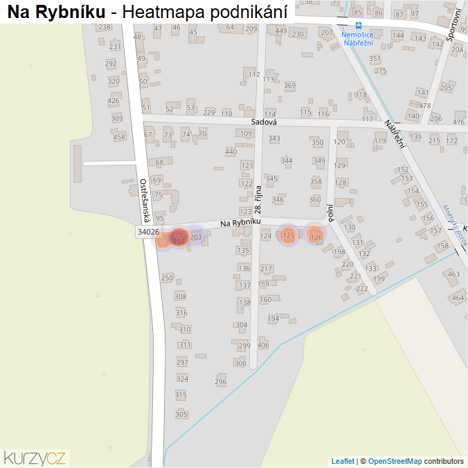 Mapa Na Rybníku - Firmy v ulici.