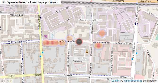 Na Spravedlnosti - mapa podnikání