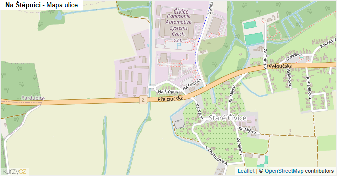 Na Štěpnici - mapa ulice