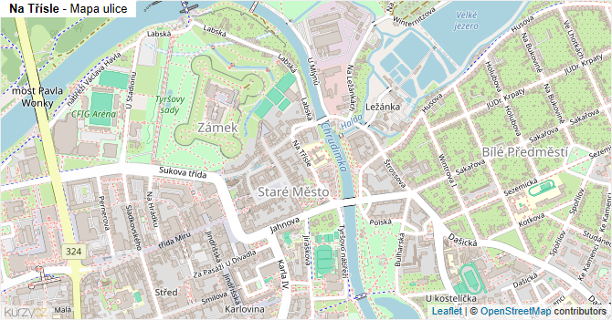 Na Třísle - mapa ulice
