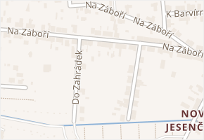 Na Záboří v obci Pardubice - mapa ulice