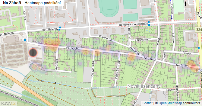 Na Záboří - mapa podnikání
