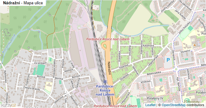 Nádražní - mapa ulice