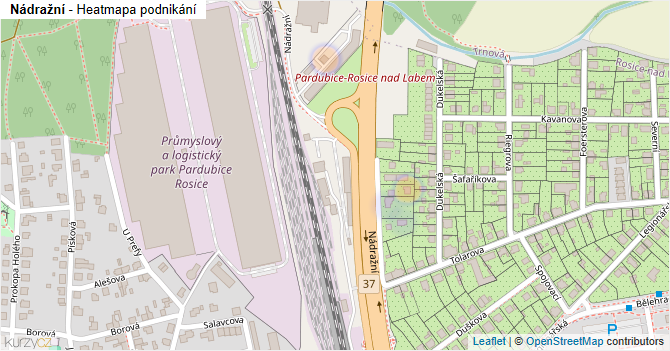 Nádražní - mapa podnikání