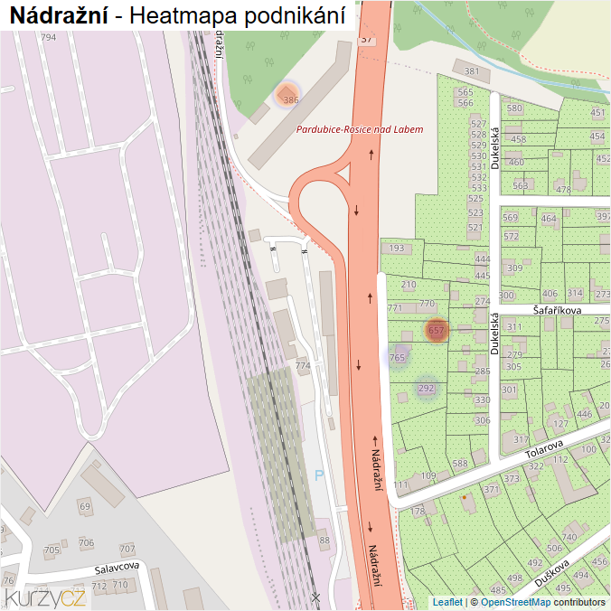 Mapa Nádražní - Firmy v ulici.