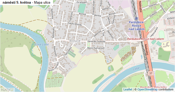 náměstí 9. května - mapa ulice