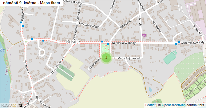 náměstí 9. května - mapa firem