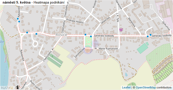 náměstí 9. května - mapa podnikání