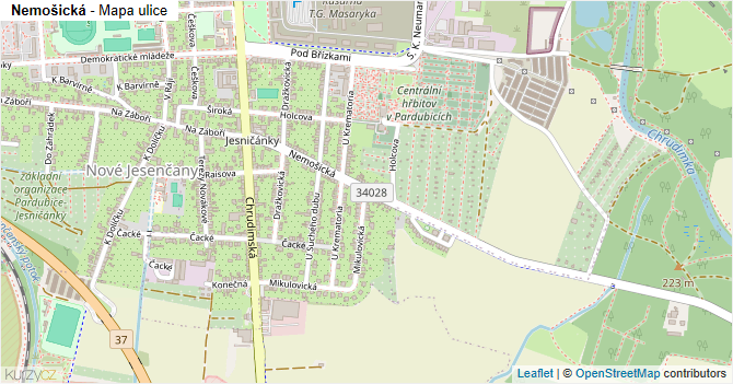 Nemošická - mapa ulice