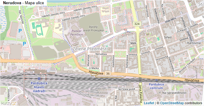 Nerudova - mapa ulice