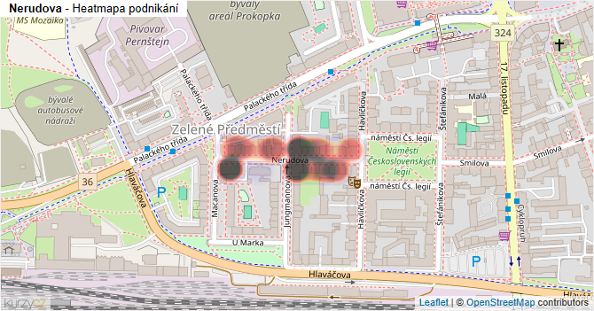Nerudova - mapa podnikání